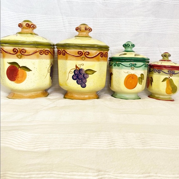 Vintage Handpainted Medici Tabletops Canisters - Picture 2 of 7